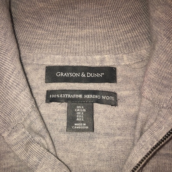 NWOT Grayson & Dunn Merino Wool Quarter Zip Pullover Sweater Super Soft Sz Large - Picture 3 of 4